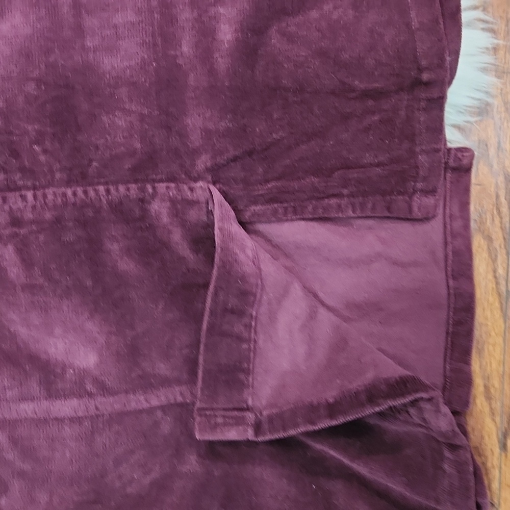 Y2K First Kiss Plum Corduroy Flared Midi Skirt - Picture 5 of 5